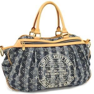 Louis Vuitton Monogram Denim Raye Shoulder Bag Canvas Blue